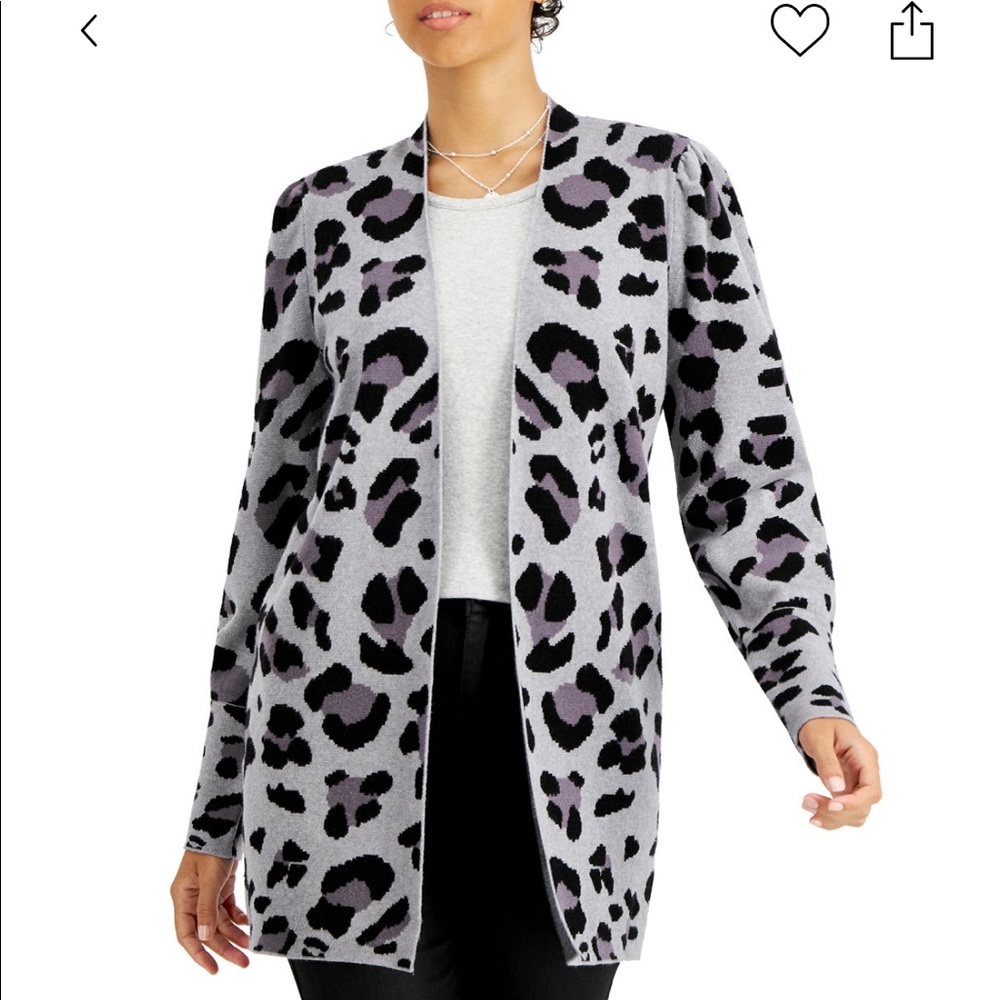 Willow Drive printed puff sleeve cardigan